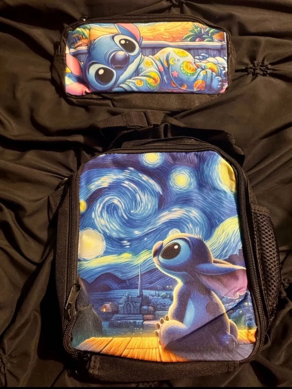 NEW Lilo & Stitch Starry Night 3 Piece Backpack Set - Lunch Bag & Pencil Case